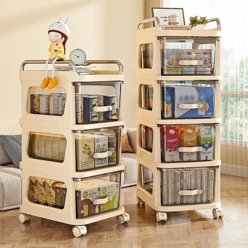 

Trolley Storage Rack Simple Household Goods Storage Cabinet Drawer Type Movable Snack Toy Storage Rack