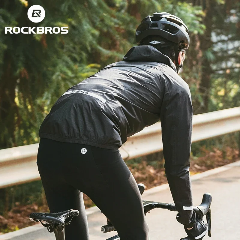 Raincoat Cycling Waterproof Jacket Lightweight Motorcycle Rain Coat Breathable Reflective Hooded Outdoor Windbreaker ROCKBROS