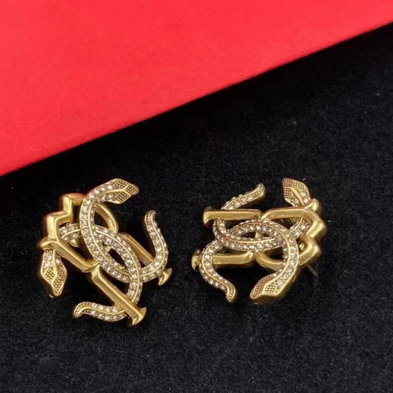 Donia Jewelry European and American Fashion Titanium Steel Micro-Inlaid AAA Zircon Double Snake Silver Needle Luxury Earrings