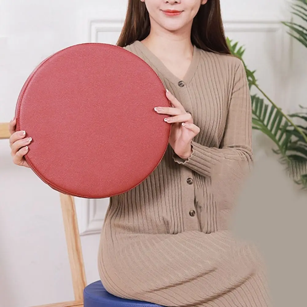 Practical Japanese Style Leather Round Cushion Thicken Soft Upholstered Cushion Washable Waterproof Sponge Cushion for Home