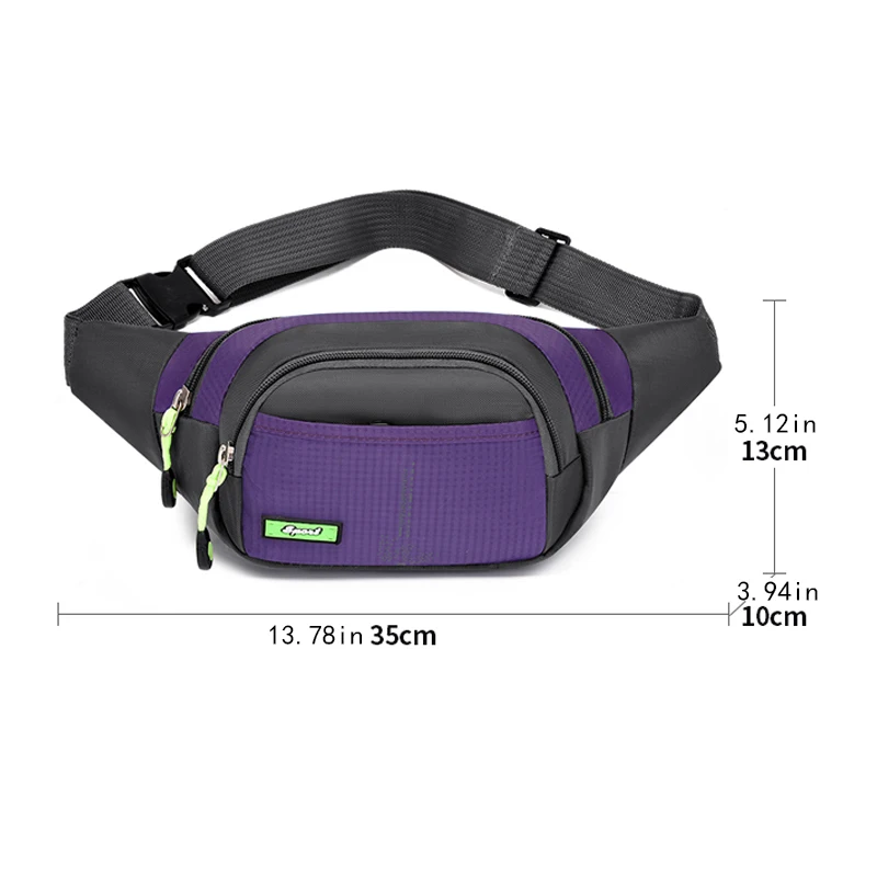 6-color adjustable waist bag - sports zipper style integrated phone bag, essential for outdoor hiking, running, cycling, and dai