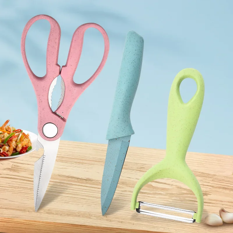 Cartoon Pink Fruit Knife Set: Stainless Steel Mini Peeling Cutlery