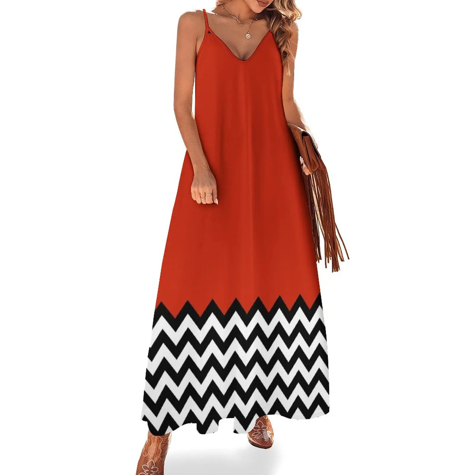 

Black Lodge (Twin Peaks) inspired graphic Sleeveless Dress luxury evening dresses for women 2023 womans clothing Elegant gowns