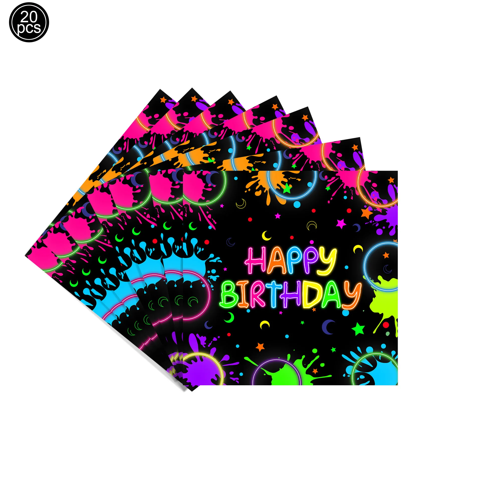 Fluorescent Green Neon Party Balloons - UV Glow Birthday Decorations Set