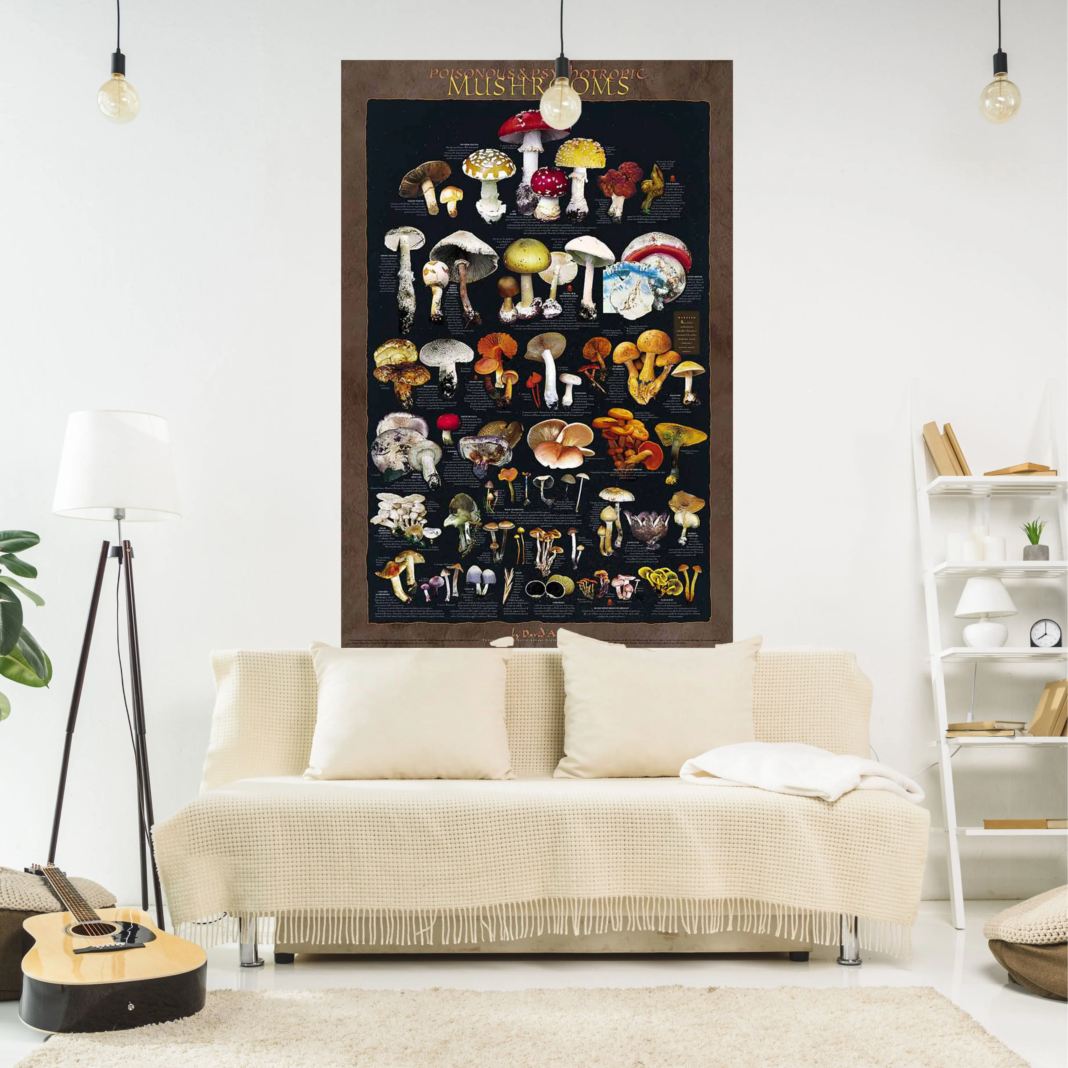 

Black And Brown Tapestry Mushroom Printed Wall Hanging Carpets Boho Psychedelic Mystery Witchcraft Dorm Home Decor