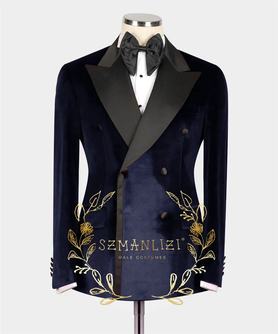 Men Suits Jackets Prom Blazer For Mens Slim Fit Burgundy Velvet Peaked Lapel Male Wedding Party Jacket Fashion Coat