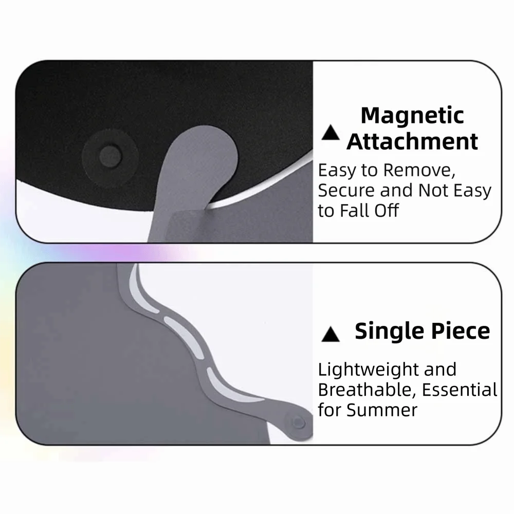 Hollow Top Large Brim Sun Hat Magnetic Lightweight Ice Silk Face Cover UV Protection Detachable Full Face Mask Beach Activities