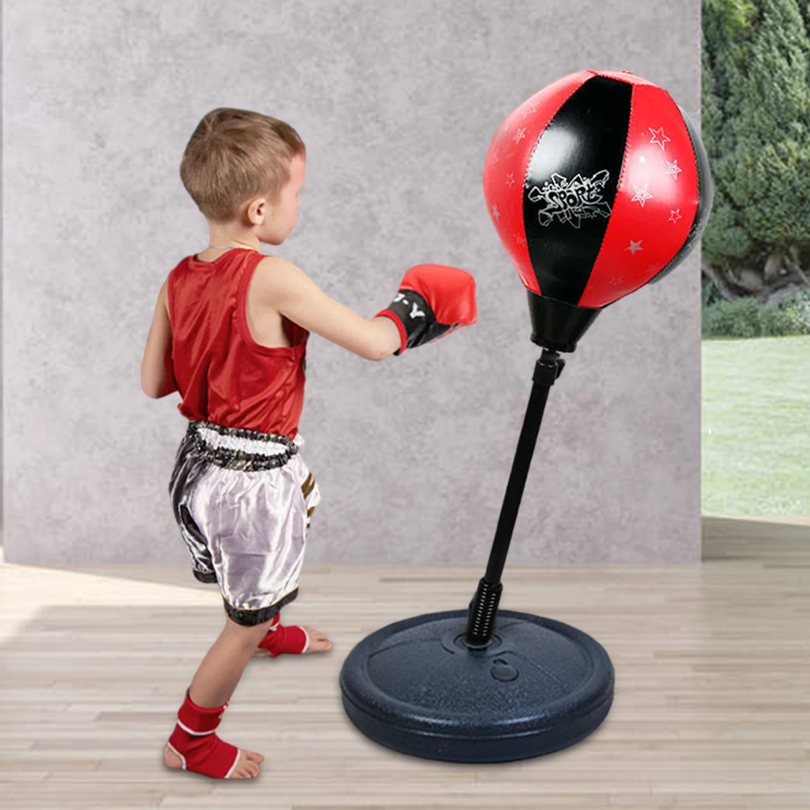 Y.P Children Punching Ball Set,Boxing Gloves Stand Height Adjustable Kids Boxing/Speed/Agility Training Boy Sandbag Sport Toy 