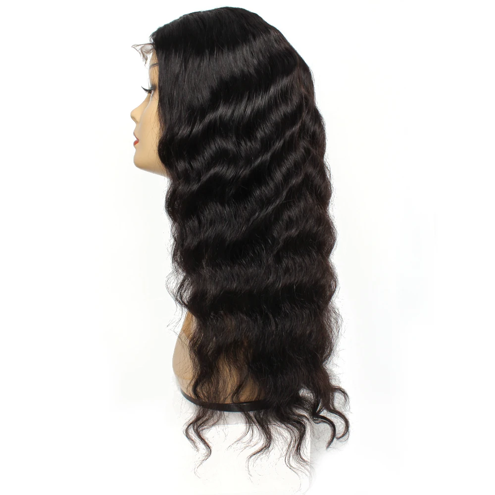 Loose Deep Wave Lace Frontal Wig para Mulheres, Perucas de Cabelo Humano, Remy Indiano, Fechamento de Renda Transparente, HD, 13x4, 12-28