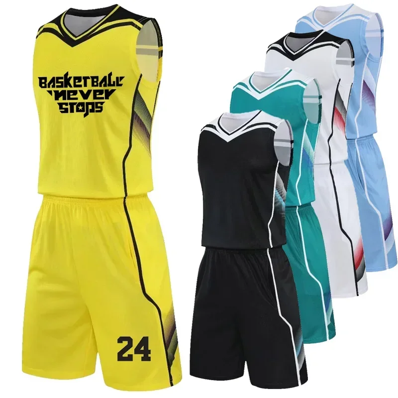 

Новинка, баскетбольный комплект из Джерси для мужчин и женщин, клубная команда колледжа, Профессиональная баскетбольная тренировочная форма, костюм, быстросохнущая спортивная одежда