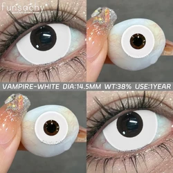 Vibrant Colorful Cosplay Contact Lenses - Fashion Pink, Green, and Red Tones (VAMPIRE - WHITE)