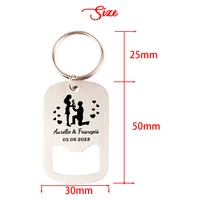 10pcs Custom Laser Engraved Stainless Steel Bottle Opener Keychain Baptism Birthday Gift Wedding Party Gift for Guest Key Chain 6