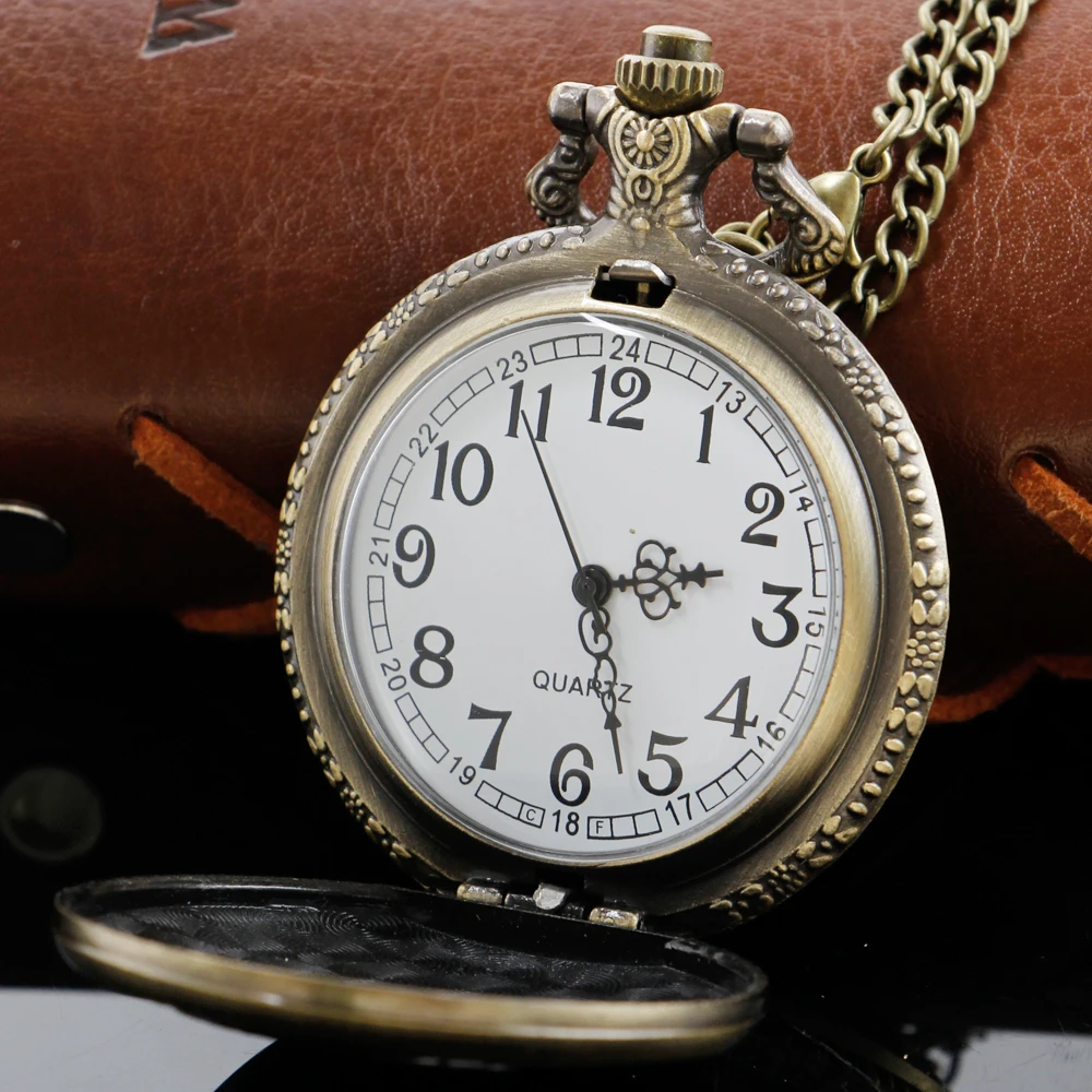 청동 올빼미 3D 모양 석영 포켓 시계 일반 디지털 체인 시계, 빈티지 스팀 펑크 펜던트 목걸이 보석 선물