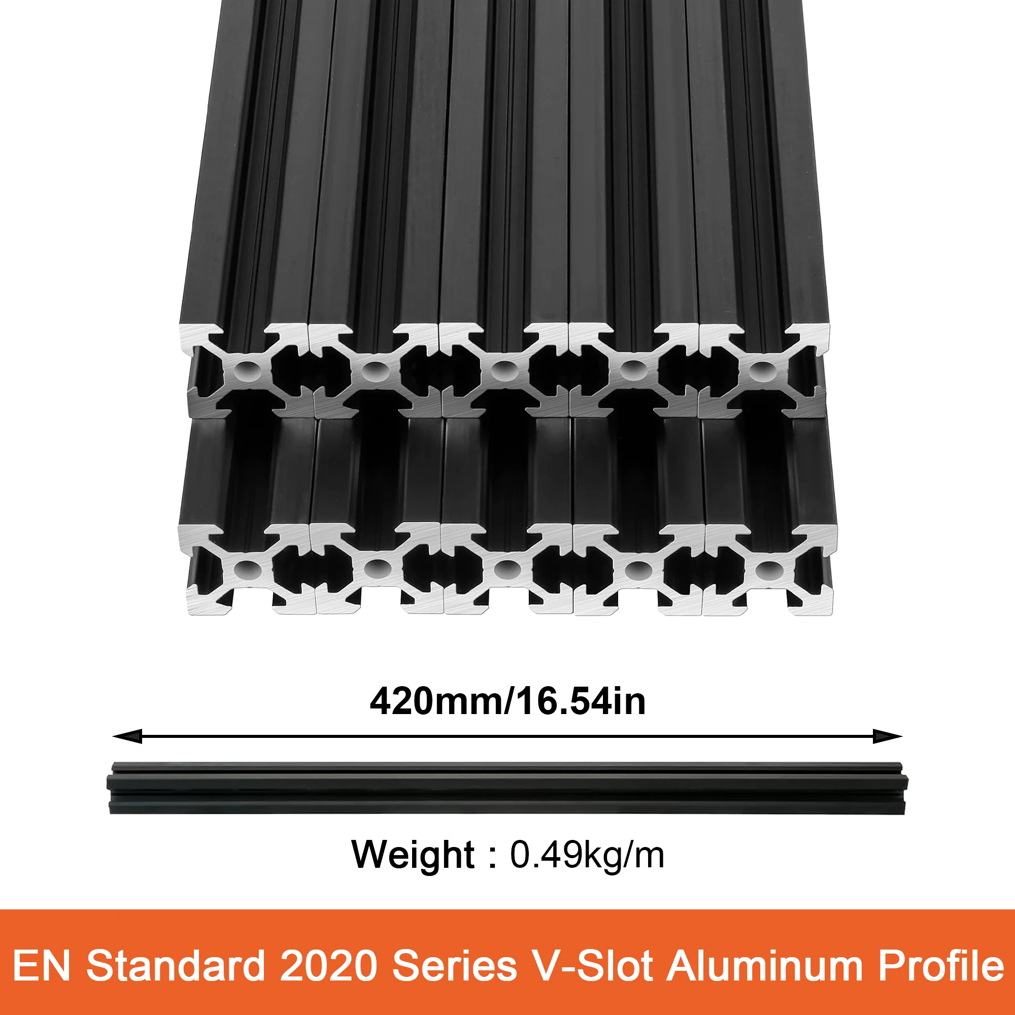 2020V สล็อตโปรไฟล์อลูมิเนียม 10PCS Anodized Silver Linear Rail สําหรับ CNC 3D เครื่องพิมพ์ DIY มาตรฐานยุโรป 1