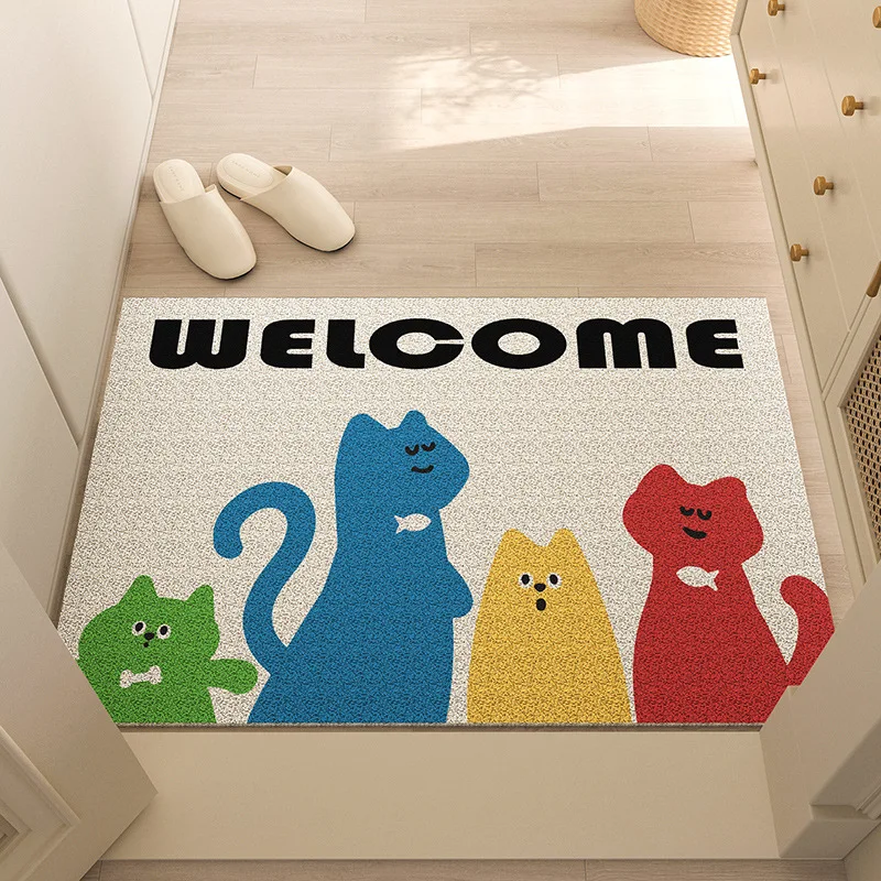 

Cartoon Door Mat Entrance Dirt-resistant Non-slip Pvc Foot Mat Home Decorations Rugs Cut Soft Living Room Bathroom Carpet