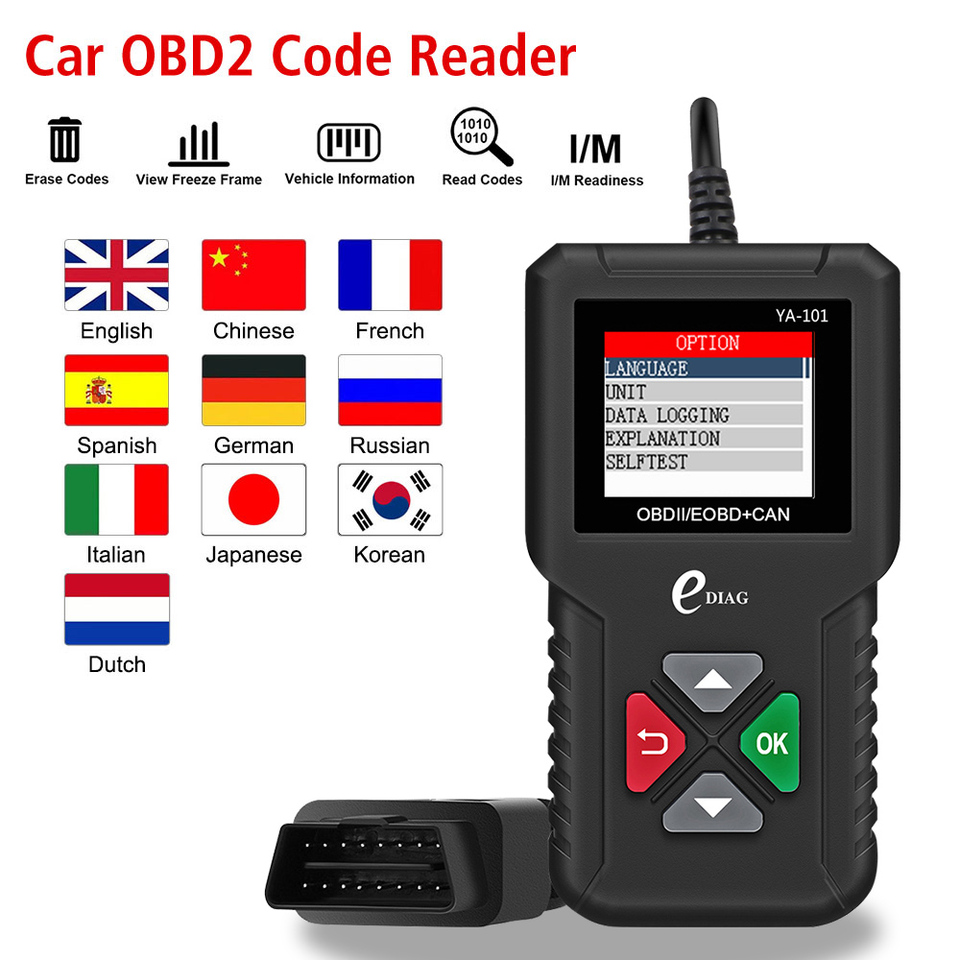 Universal Version Car Diagnostic Tools Digital Display OBD2 Code Reader OBD 2 Scanner Fault Code Clear Multi Language