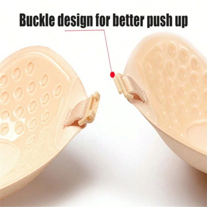 FINETOO 1-15PCS Women Invisible Nubra Breast Patch Tow-Color Hypoallergenic Mango Cup bra Silicone Non-Falling Off Thin