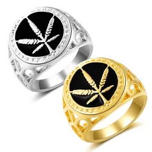 

Middle Eastern Arab Jewelry Maple Leaf Oil Drop Gold Plated Ring Unisex Hip Hop Jewelry Ring Gifts for Men Drop