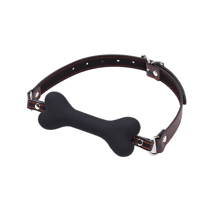 BDSM Bondage Mouth Gag and Nipple Clamps Set, Silicone Dog Bone Gag, Leather Restraint Toys for Couples, Adult SM Sex Play 18+