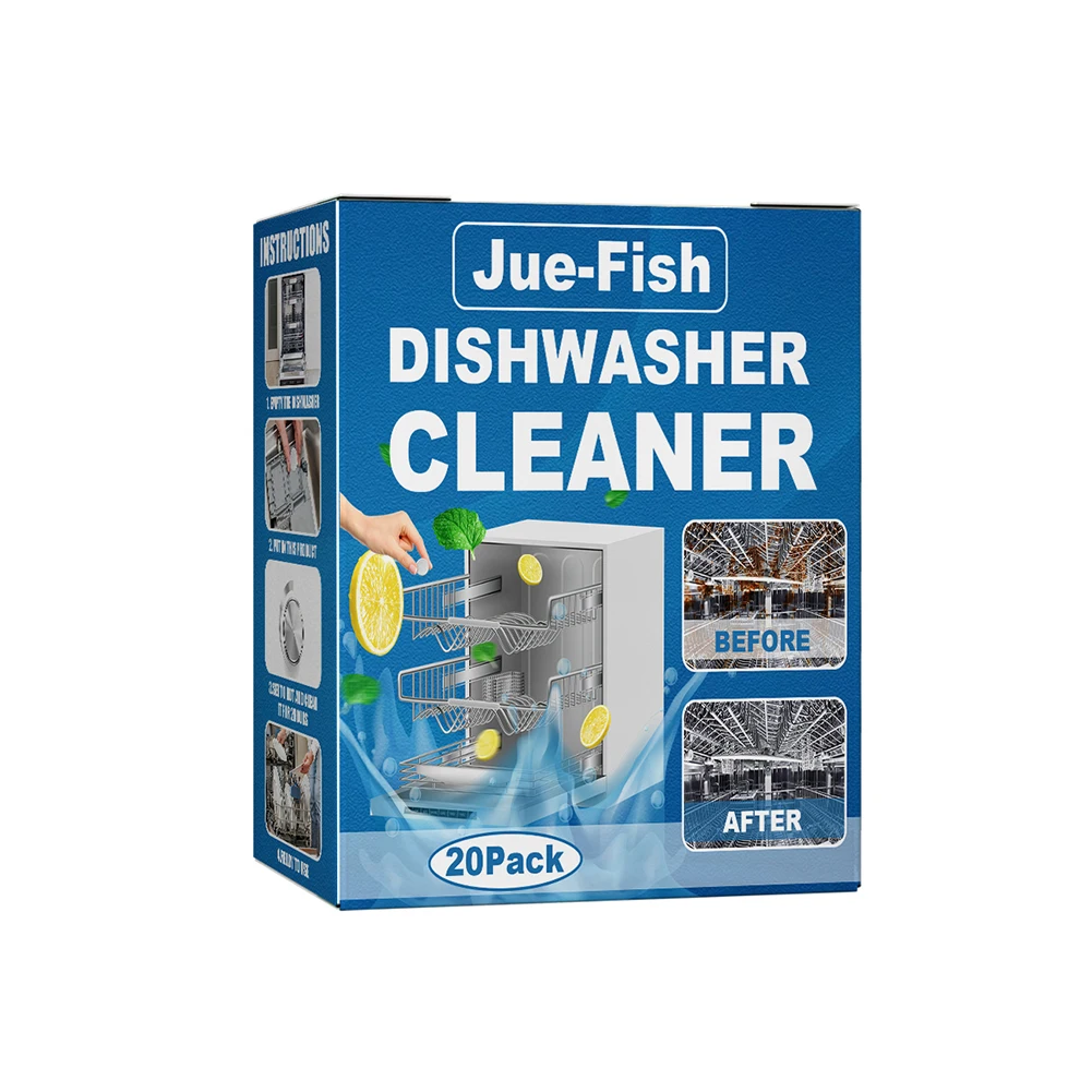 20pcs Deodorizer Tablets Dishwasher Cleaning Tablets Removes Limescale Build Up and Odor Strong Oil Stain Removal for Dishwasher