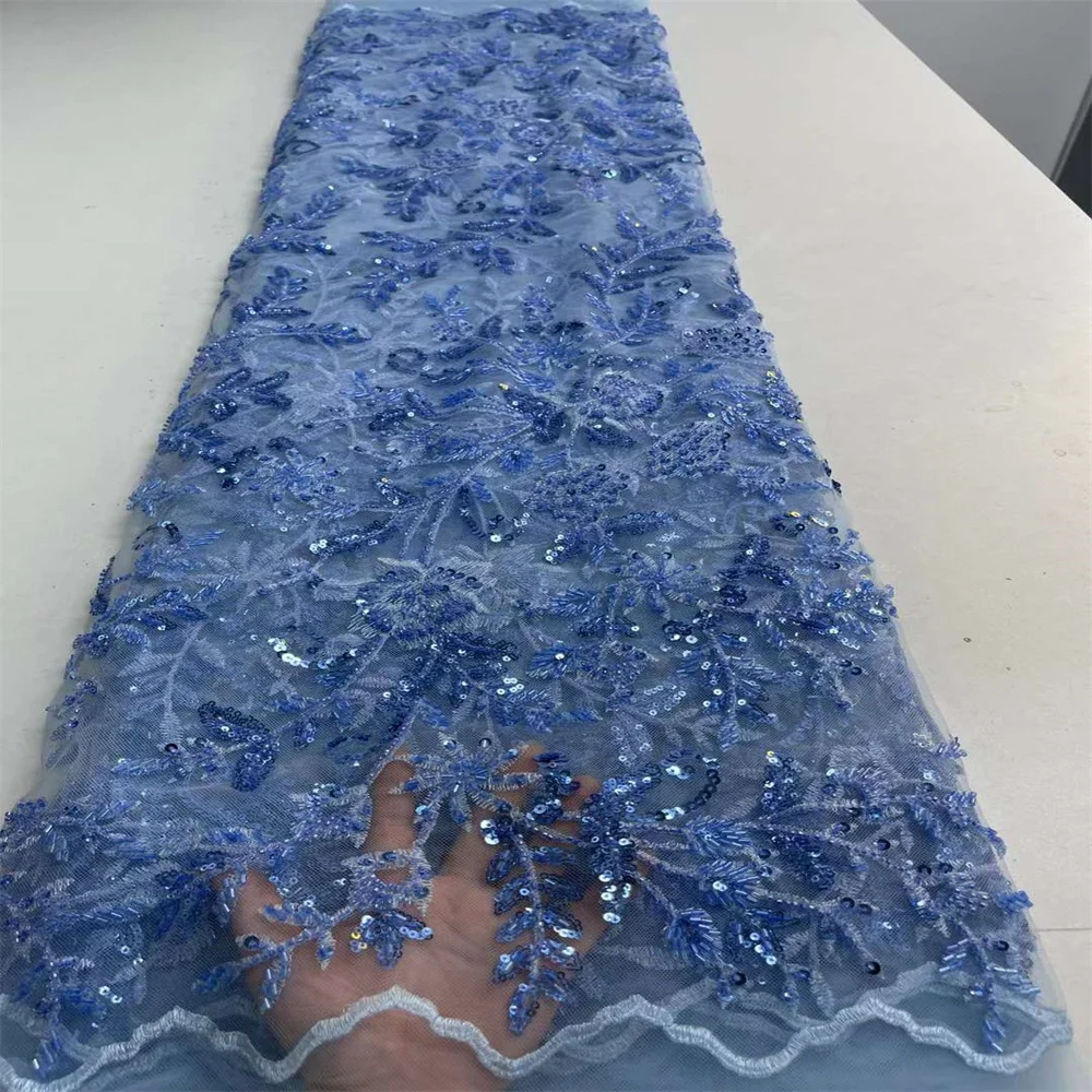 

SJ Lace 2022 High Quality African French Sequins Tulle Lace Fabric For Wedding Groom Lace Fabric Nigerian Lace Fabric zx13-8