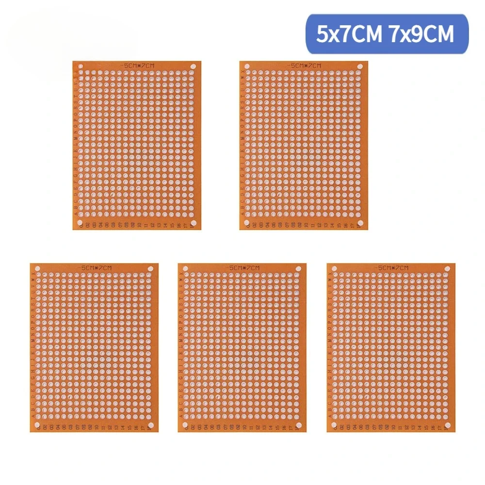 5/10pcs 범용 PCB 보드 키트 5x7cm 7x9cm Arduino DIY 및 전자 실험용 노란색 단면 인쇄 회로 기판