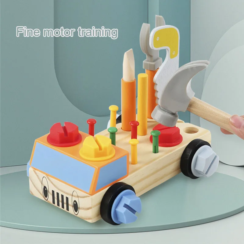 Kids pretend play set kids educational toys Children 3D Busy Board Wooden Toys Montessori Game simulation pretend play screw tools fine movement training educational toys