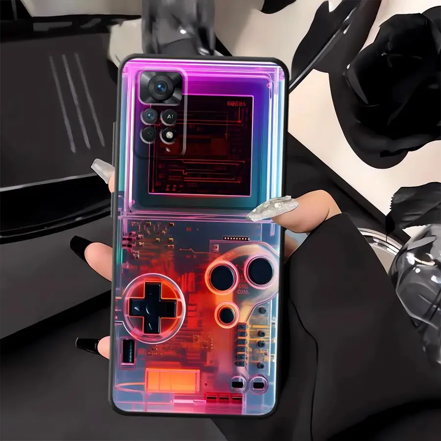 Retro Game Console Black Soft Phone Cover Case