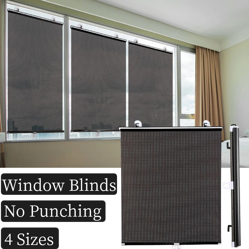 Roller Blinds Blackout Curtains Awning For Living Room Bedroom Nail-Free Sunshade