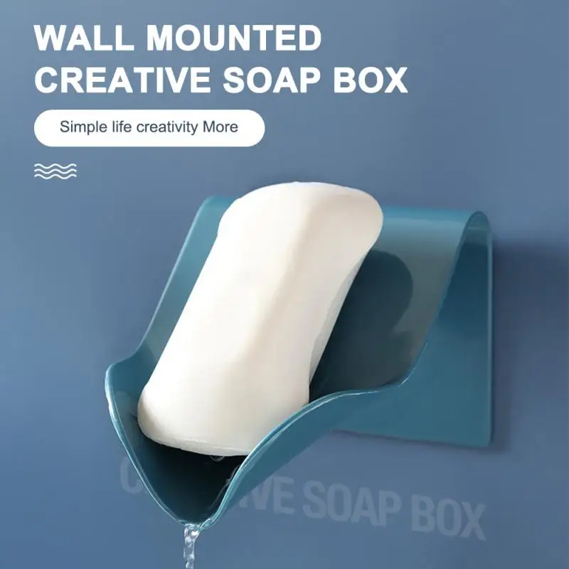 Wall Soap Box, Wall-mounted Soap Holder, Punch-free Self-adhesive