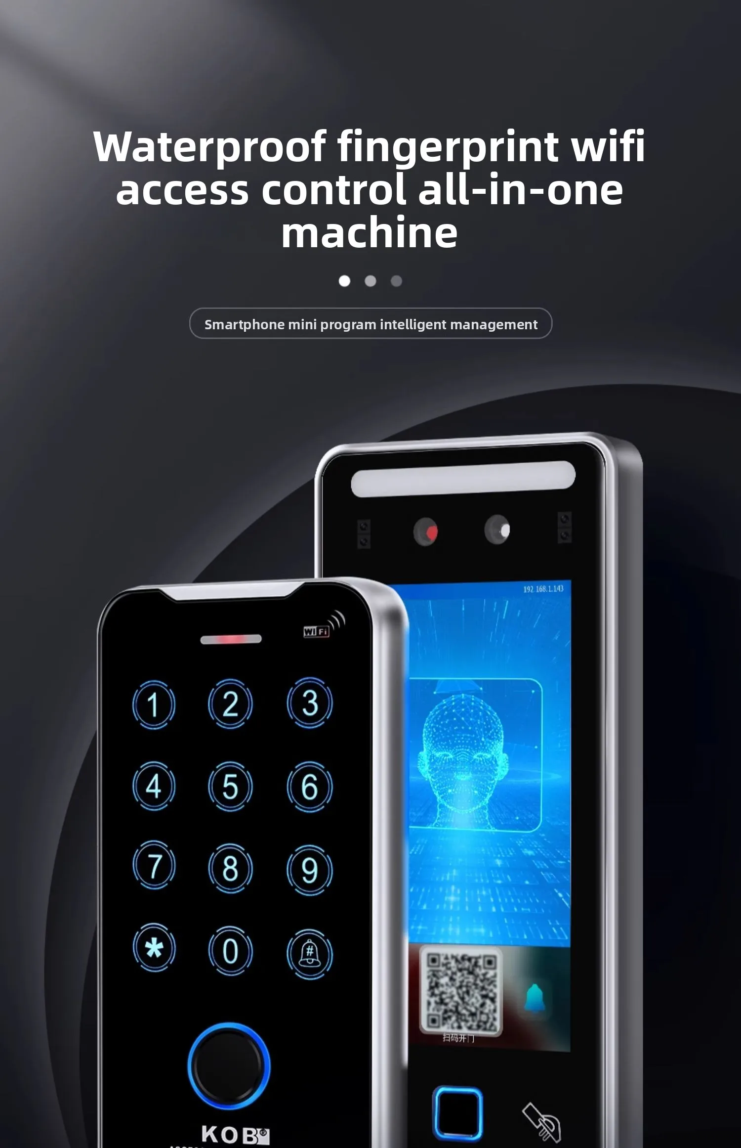 outdoor waterproof fingerprint access control machine metal facial recognition a