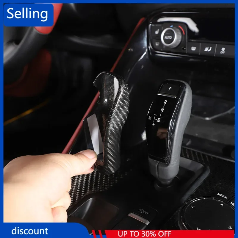 

For Toyota GR Supra A90 2019-22 Real Carbon Fiber Car Shift Head Protective Cover Decorative Sticker Car Interior Accessories df