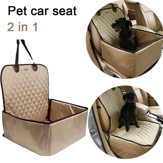 Dog Car Front Seat Cover Protector for Cars 2 in 1 Carrier for Dogs Folding Car Booster Seat Cover Anti-Slip Pet Car Carrier 1