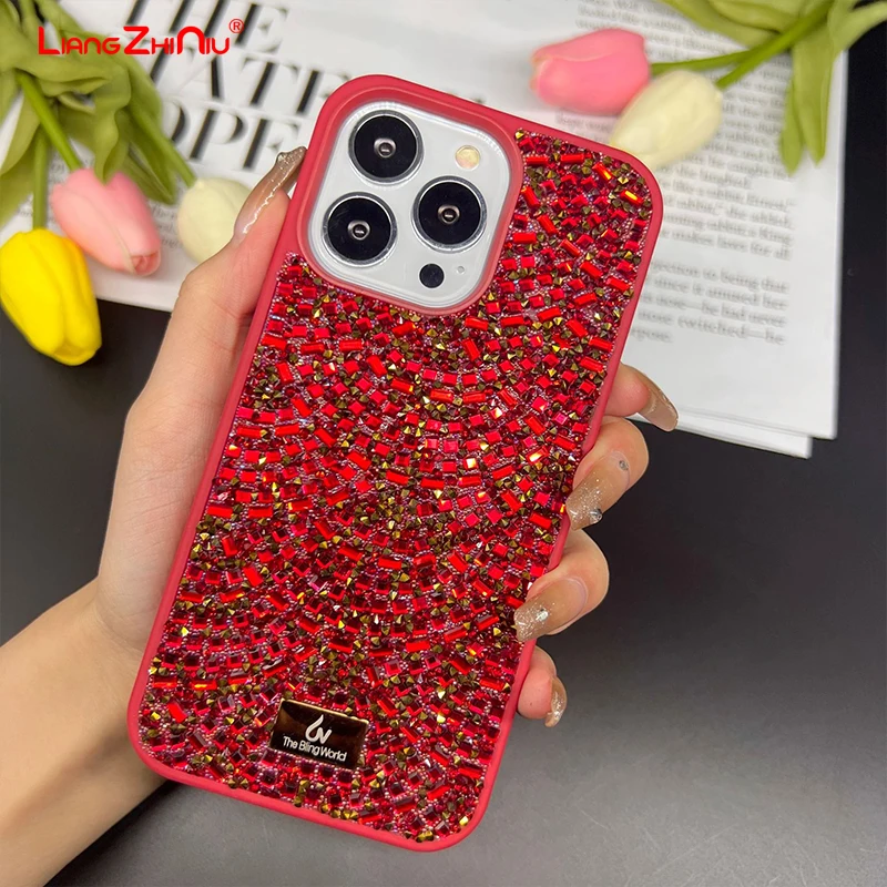 

Premium Luxury Diamond Encrusted Phone Case For Apple Iphone 15pro Max 14plus 13 12 11 Full Diamond Glitter Fashion Phone Case