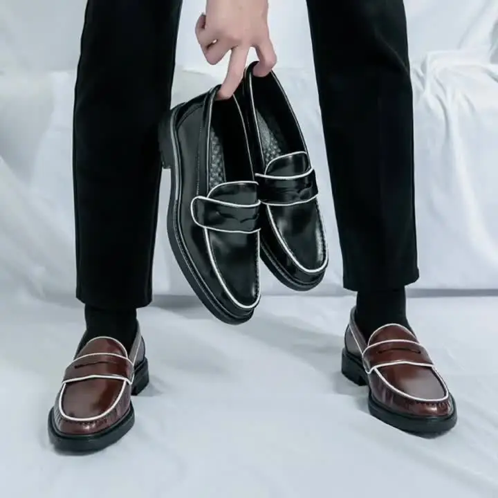 Новые мужские модные лоферы мужская повседневная удобная брендовая кожаная