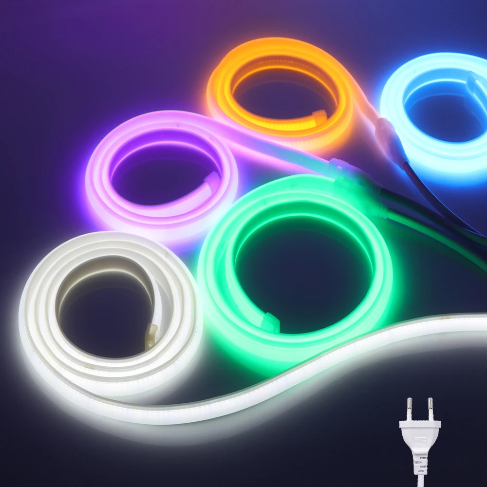 

20M 30M COB LED Strip Neon Lights Sign CRI RA90 288LEDs/m DIY Flexible FOB Tape Diode Lamp EU Plug 220V Outdoor Waterproof Rope