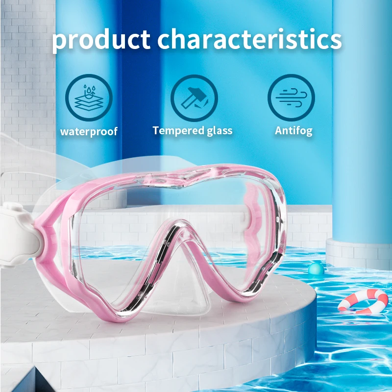 Professional Big Frame Kids Swimming Goggles with nose cover Anti Fog Wide View Swimming Gear for Boys Girls Children glasses pc glass kids swim goggles anti fog pvc strap pool swim eyewear with nose cover wide view snorkel swimming goggles for youth