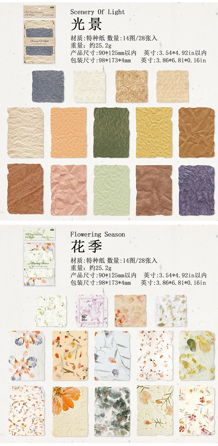 28 Stück Vintage 3D-Texturmaterial Papier für Planer, dekoratives Tagebuch, Scrapbooking, Hintergrundpapier, handgefertigtes Bastelzubehör – Detail 8