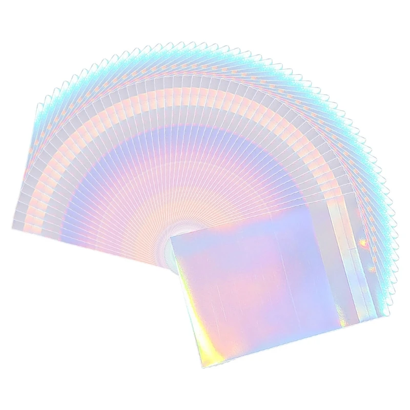 50Pcs Metallic Rainbow Colored Poly Mailers Self Adhesive Envelopes For Study Waterproof Packaging And Storage
