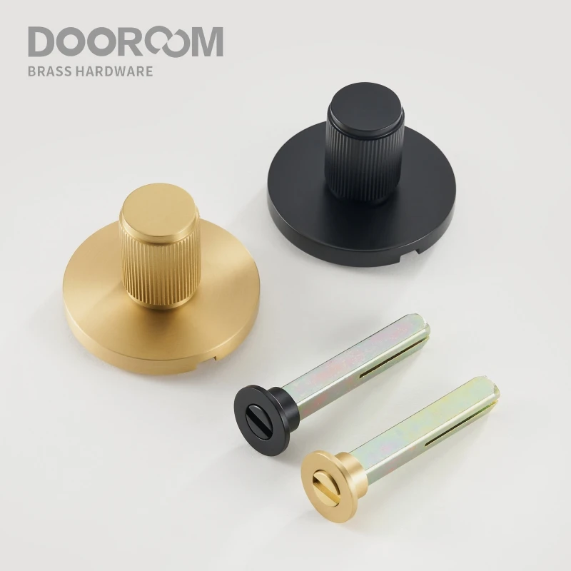 Dooroom Brass Linear Stripe Hidden Door Lock Set Living Room Bathroom Thumb Turn Matt Black Brushed Brass Open In Emergency