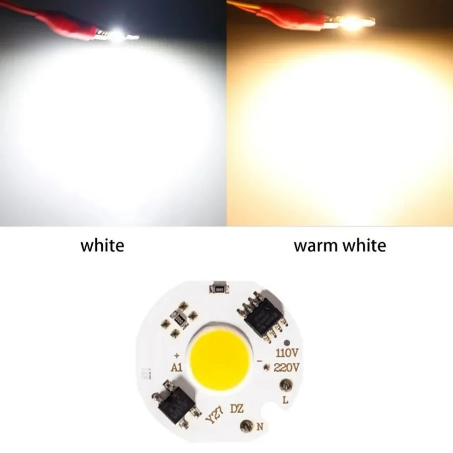 220V Y27 LED COB Chip 3W 5W 7W 9W 10W 12W LED Chip Lamp Smart IC No Need Driver LED Bulb For Flood Light Cold White Warm White