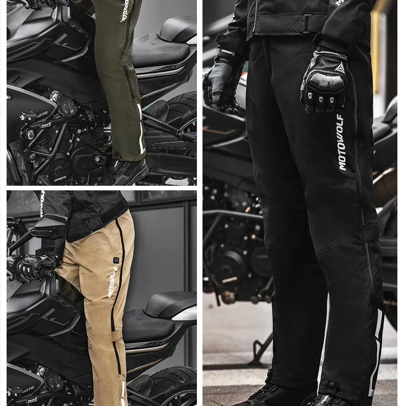 CE 보호 기능 오토바이 겨울 바지: 전기 난방 퀵 릴리즈 모토 바지 방풍 및 방수 디자인