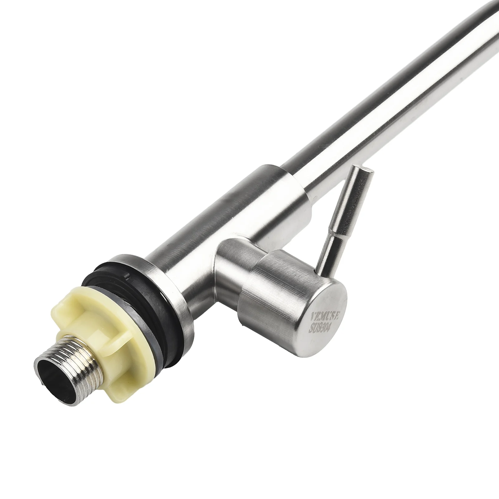 1Pcs Kitchen Faucet 304 Stainless Steel Water Purifier Single Cold Water Lever Hole Tap Silver 360° Rotation Elbow Sink Taps 5