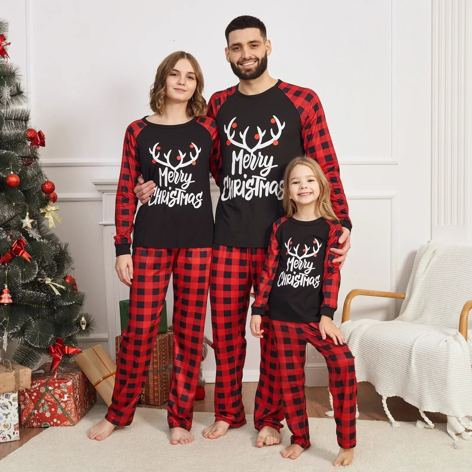 

Mommy Baby Father Pajamas Sleepwear Family Tops+pants Christmas Xmas Mother Outfits Children Clothes Matching Sets