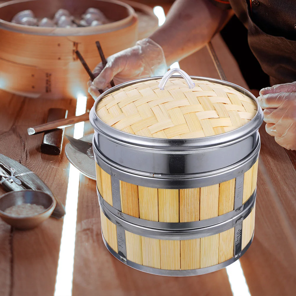 

Kitchen Bamboo Steamer Basket Household Food Steamer Food Bun Steaming Tray Cooking Kitchen Accessories They For coooking