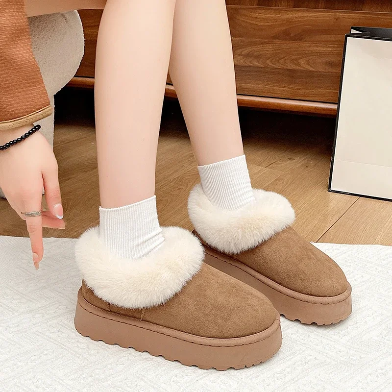 Winter Women Warm Ankle Boots New Simple Platform Snow Boots for Ladies Trend Causal Women's Fashion Cotton Shoes Furry Hairy