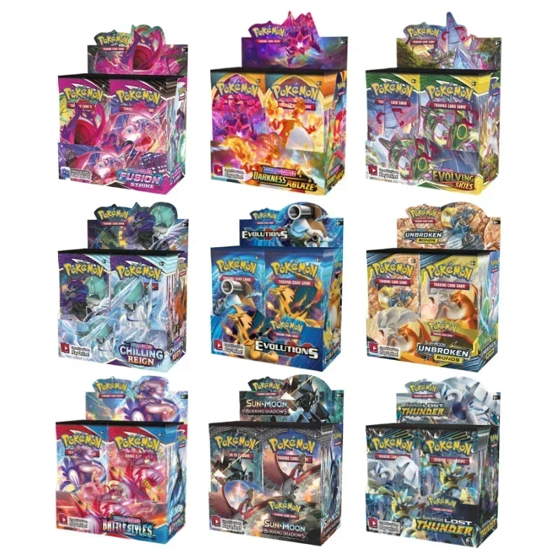 

324Pcs English Pokemon Card Pokémon Evolutions Fusion Strike Booster Box Trading Battle Energy Card Game Collection Cards Toys