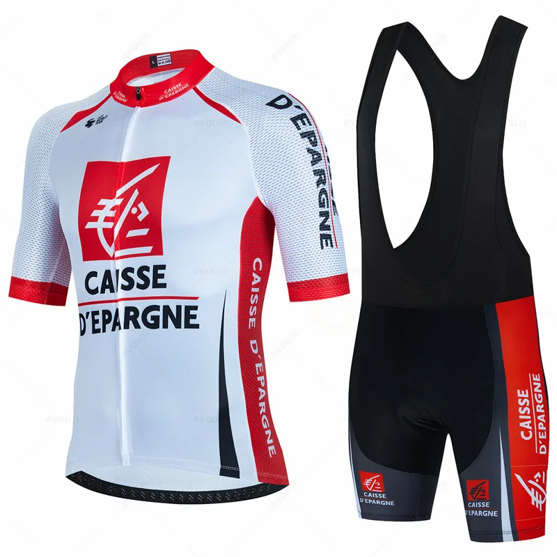 Caisse D'Épargne Cycling Jersey Set Summer Breathable Men Clothing MTB Bike Clothes Bicycle Uniform Maillot Ropa Ciclismo Hombre 4