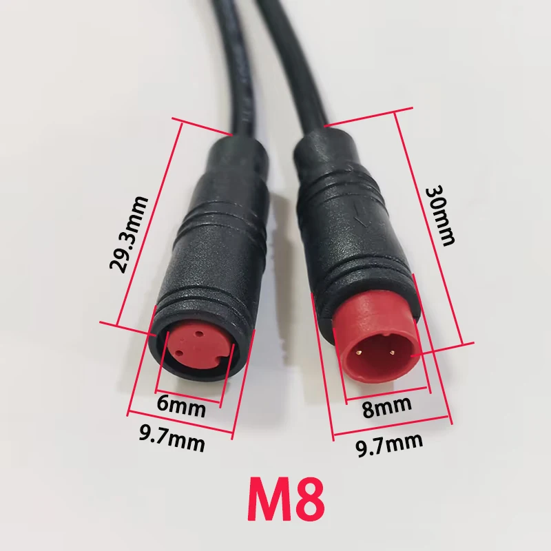 1PC M6 M8 2/3/4/5/6Pin 남성-여성 방수 항공 커넥터 케이블 전기 스쿠터 브레이크 신호 센서 연장 코드 1M