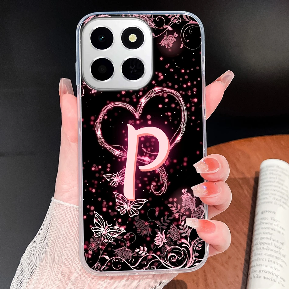 Pink Love Heart Soft TPU Silicone Transparent Phone Case Cover